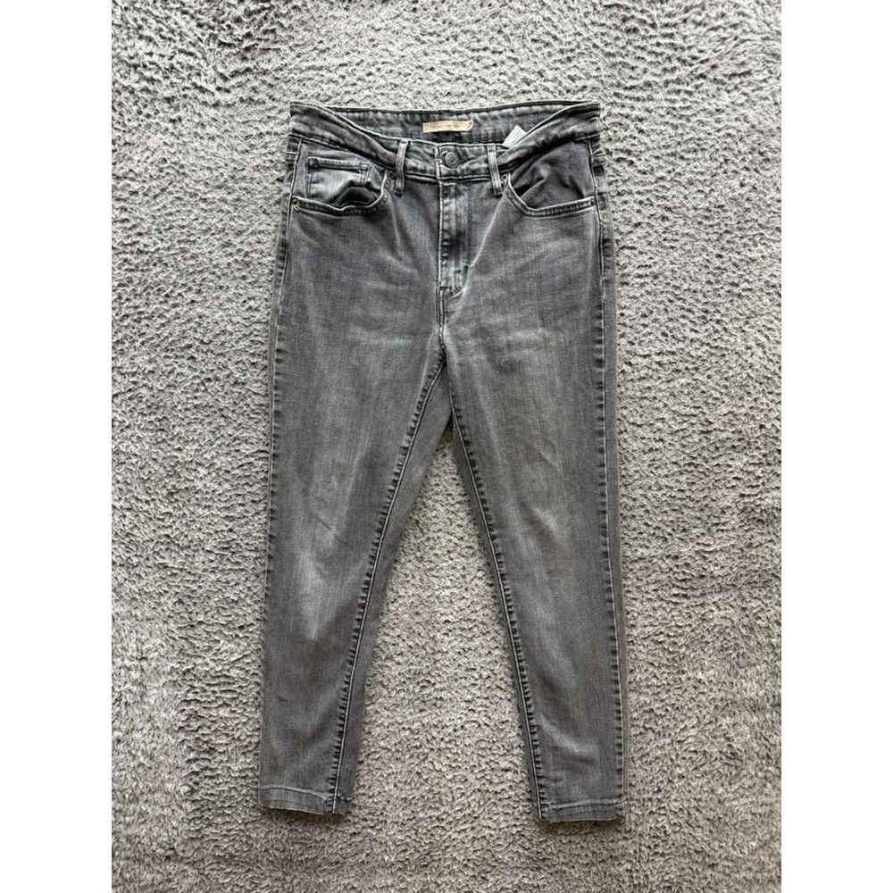 Levi's 721 High Rise Skinny Distressed Denim Jeans Dark Gray Womens‎ Size 29